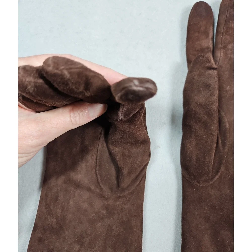 Coach Womens Brown Cashmere Lined Gloves Size 8